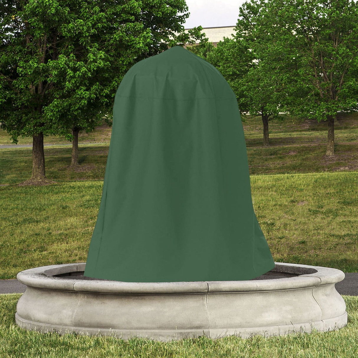 Garden Fountain Statue Protective Cover Silver Coated Oxford Cloth Waterproof Windproof Fountain Protector