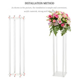 Wedding Acrylic Road Lead Flower Stand Cylinder Vase Flower Arrangement Wedding Decoration