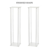 Wedding Acrylic Road Lead Flower Stand Cylinder Vase Flower Arrangement Wedding Decoration - Low Angle