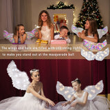 Glowing Angel Wings with LED String Lights Halloween Party Cosplay Costume Accessories Props - 45-Degree Angle