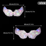 Glowing Angel Wings with LED String Lights Halloween Party Cosplay Costume Accessories Props