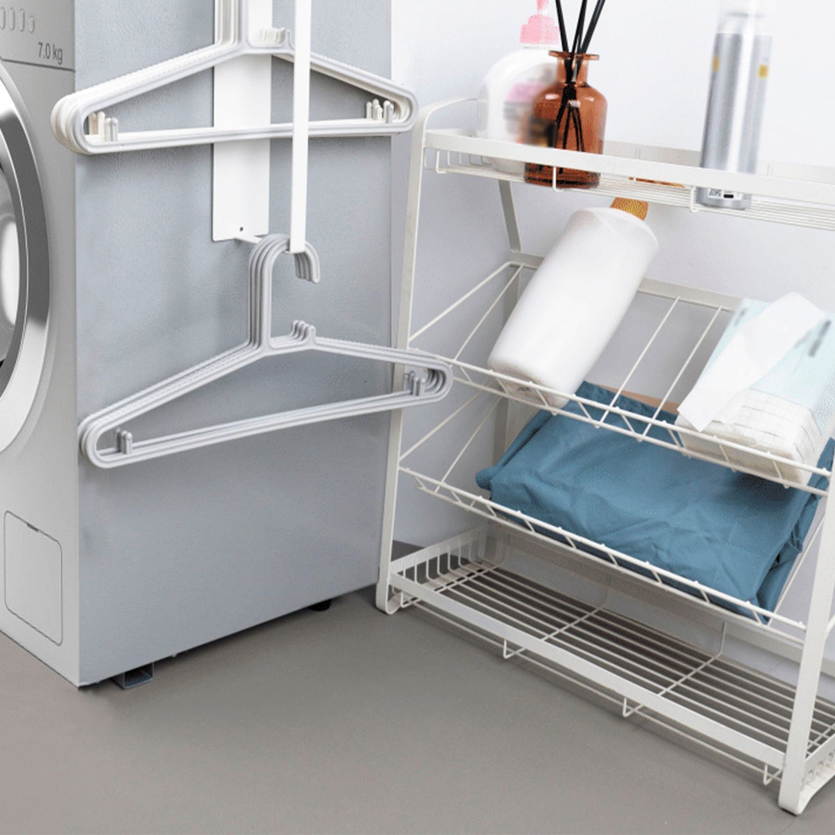 Washing Machine Side Hanger Non Punching Magnetic Hanger Storage Rack
