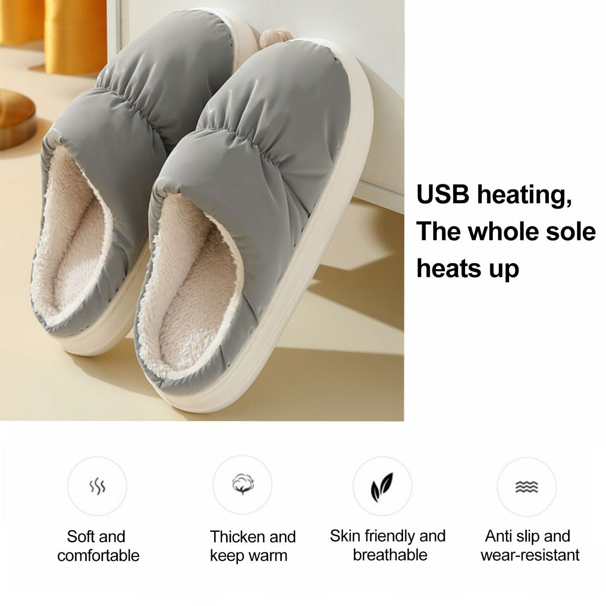 Constant Temperature 50 Degrees USB Heated Slippers