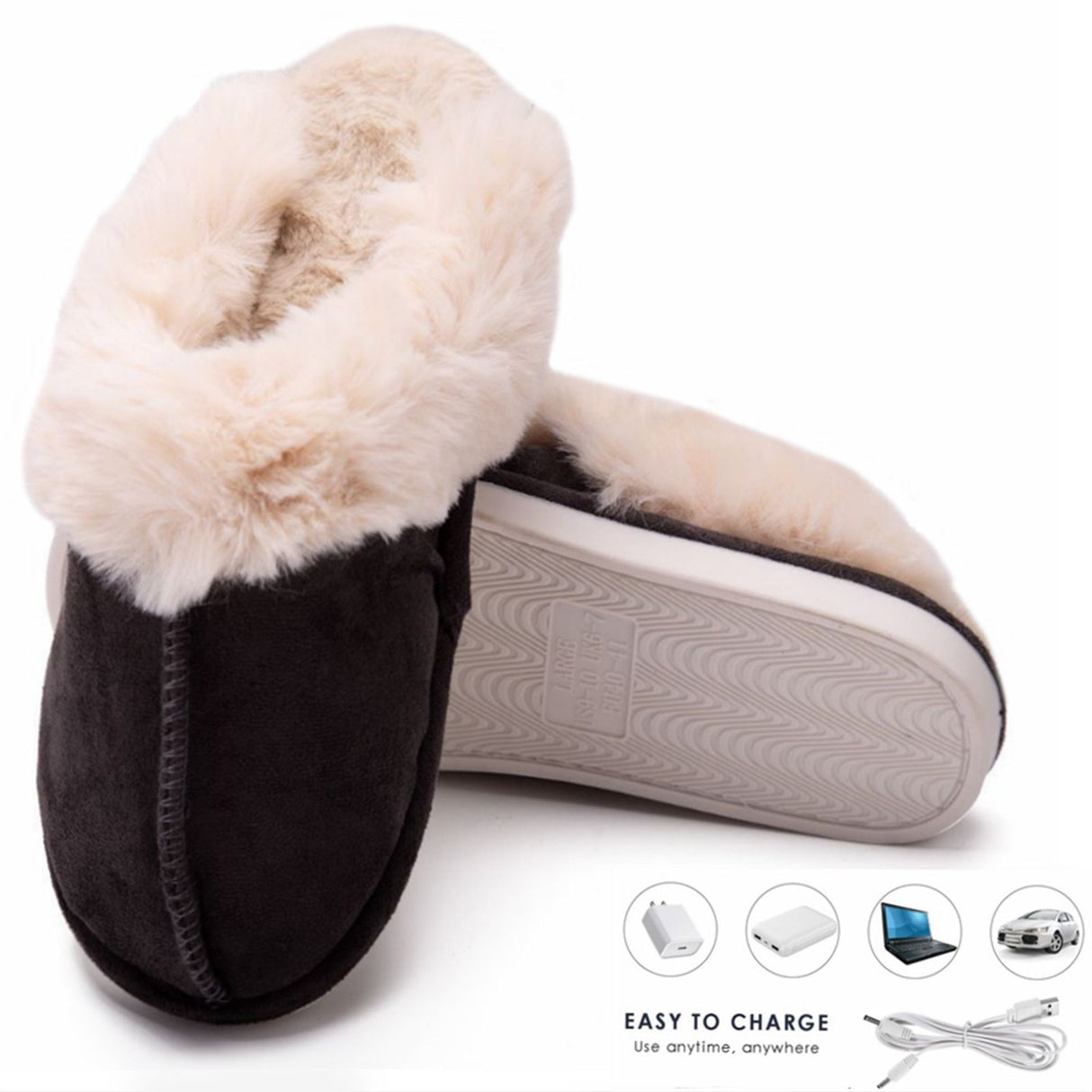 Women Heated Slipper USB Constant Temperature 50 Degrees Electric Foot Warmer Shoes for Winter Cold Weather