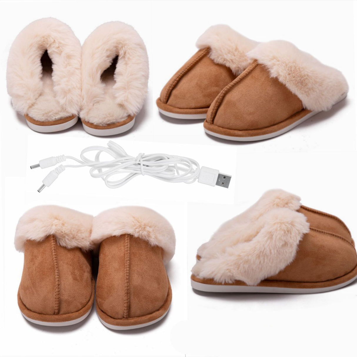 Women Heated Slipper USB Constant Temperature 50 Degrees Electric Foot Warmer Shoes for Winter Cold Weather
