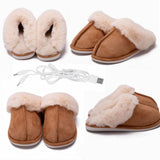 Women Heated Slipper USB Constant Temperature 50 Degrees Electric Foot Warmer Shoes for Winter Cold Weather - 45-Degree Angle