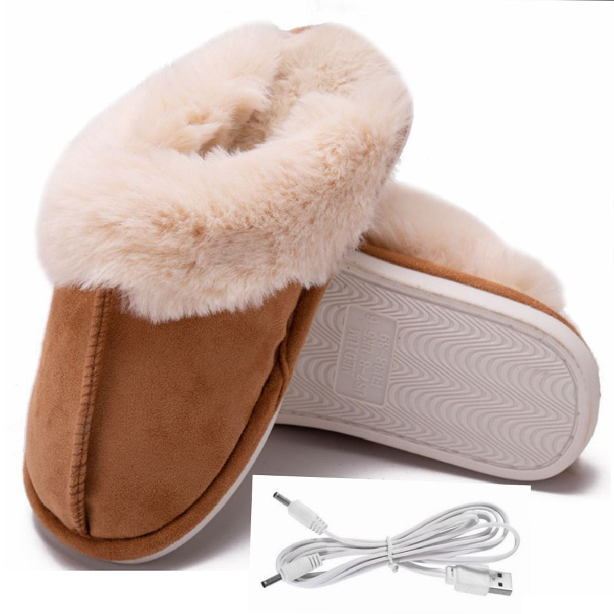 Women Heated Slipper USB Constant Temperature 50 Degrees Electric Foot Warmer Shoes for Winter Cold Weather
