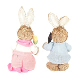 2PCS Easter Bunny Ornament Cute Rustic Simulation Rabbit Doll Home Party Supplies 23cm