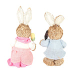 2PCS Easter Bunny Ornament Cute Rustic Simulation Rabbit Doll Home Party Supplies 23cm
