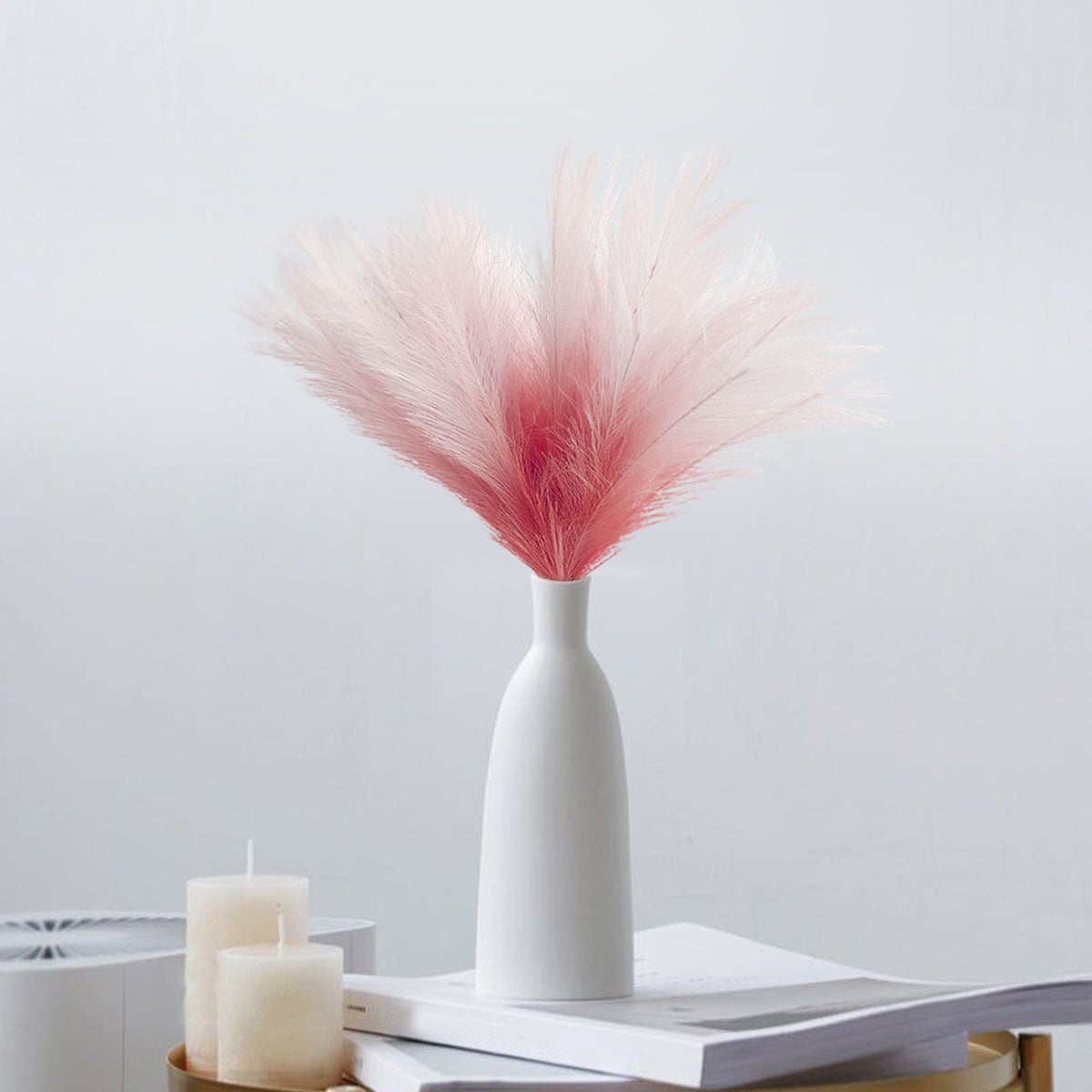 8Pcs Artificial Pampas Grass Versatile Decorative Gradient Blue Modern Vase Filler Faux Pampas Grass For Home Office Parties