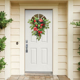 Red Tea Bud Hydrangea Upside down Tree PVC Green Plant Door Hanging Home Decoration - 45-Degree Angle