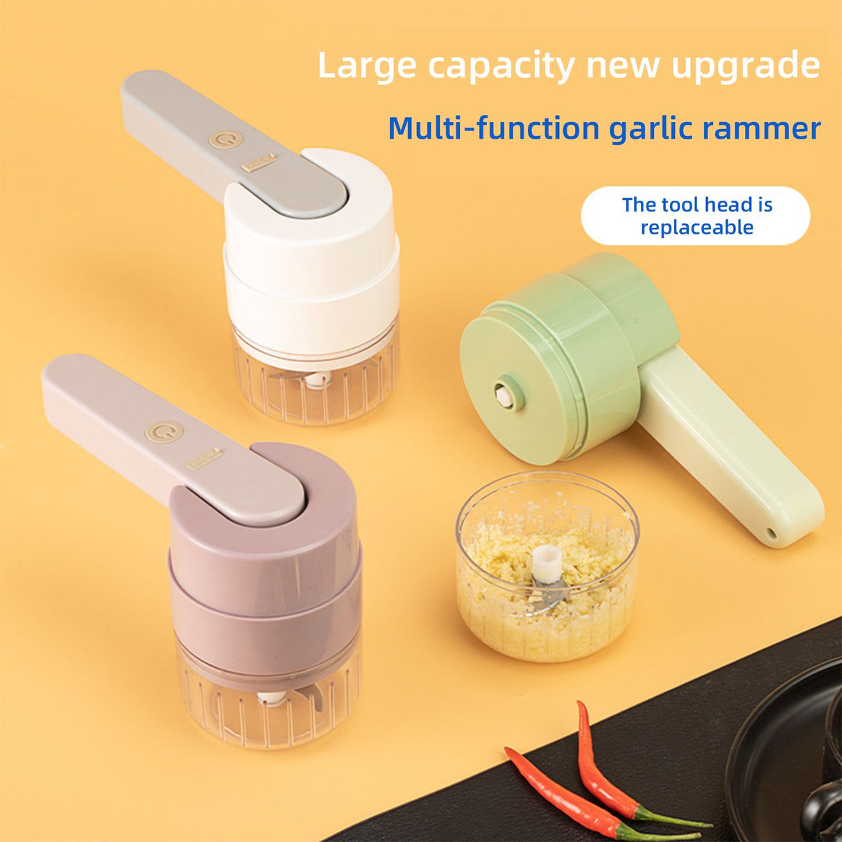 6 In1 Garlic Beater Wireless Garlic Masher Multifunctional Mini Handheld Small Whisk Garlic Masher Home Electric Garlic Masher