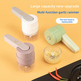 6 In1 Garlic Beater Wireless Garlic Masher Multifunctional Mini Handheld Small Whisk Garlic Masher Home Electric Garlic Masher - Top-Down View