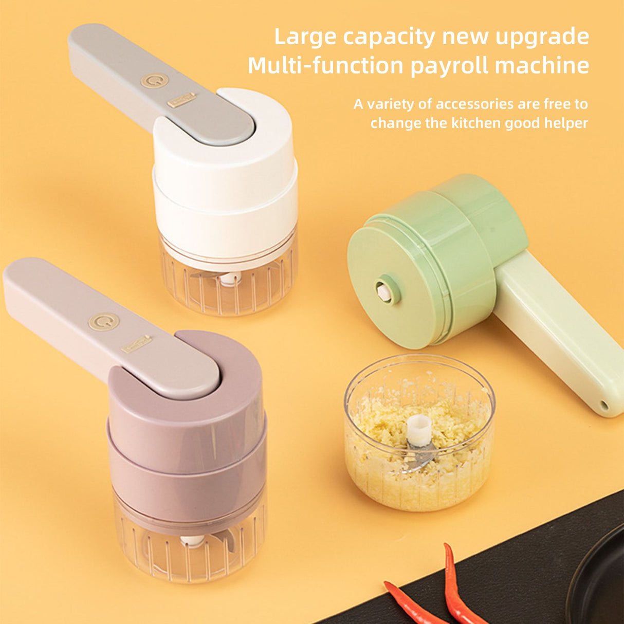 6 In1 Garlic Beater Wireless Garlic Masher Multifunctional Mini Handheld Small Whisk Garlic Masher Home Electric Garlic Masher