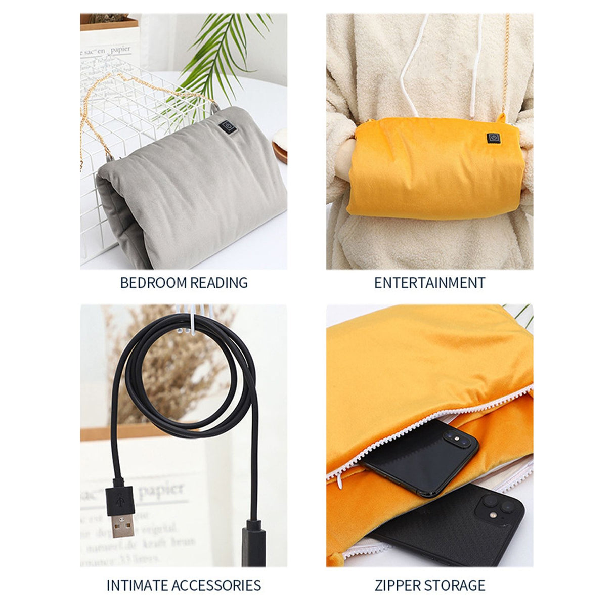 USB Charging Hand Warmer Three Temperature Control Electric Blanket Portable Heating Cushion Hand Warmer