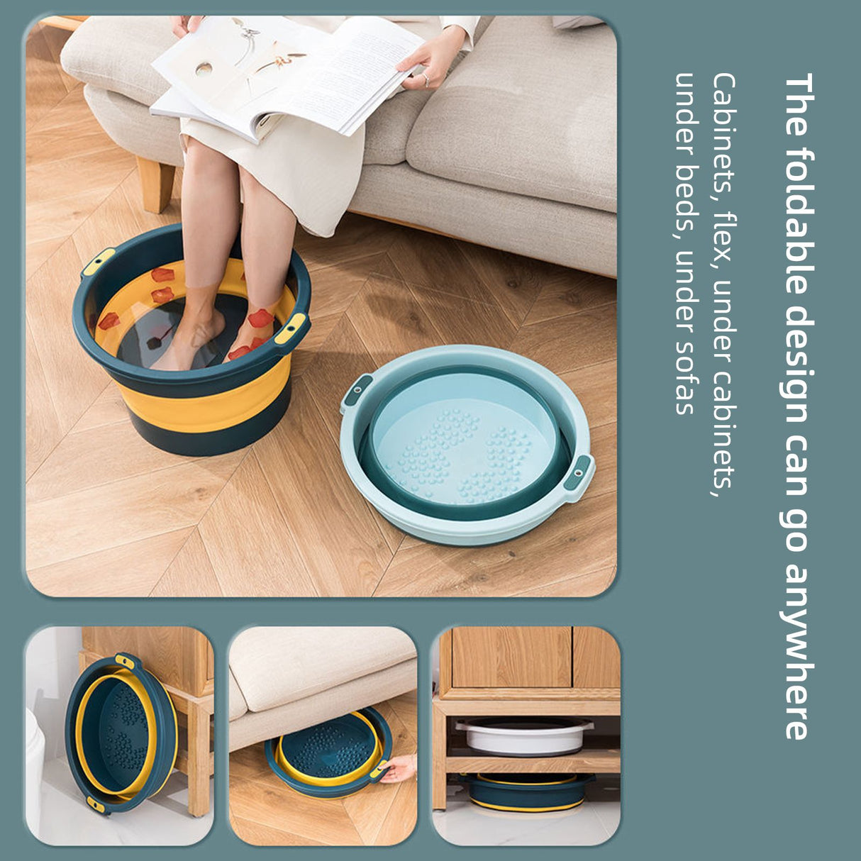 Foldable Foot Bath Household Foot Wash Basin Foot Massage Foot Bath