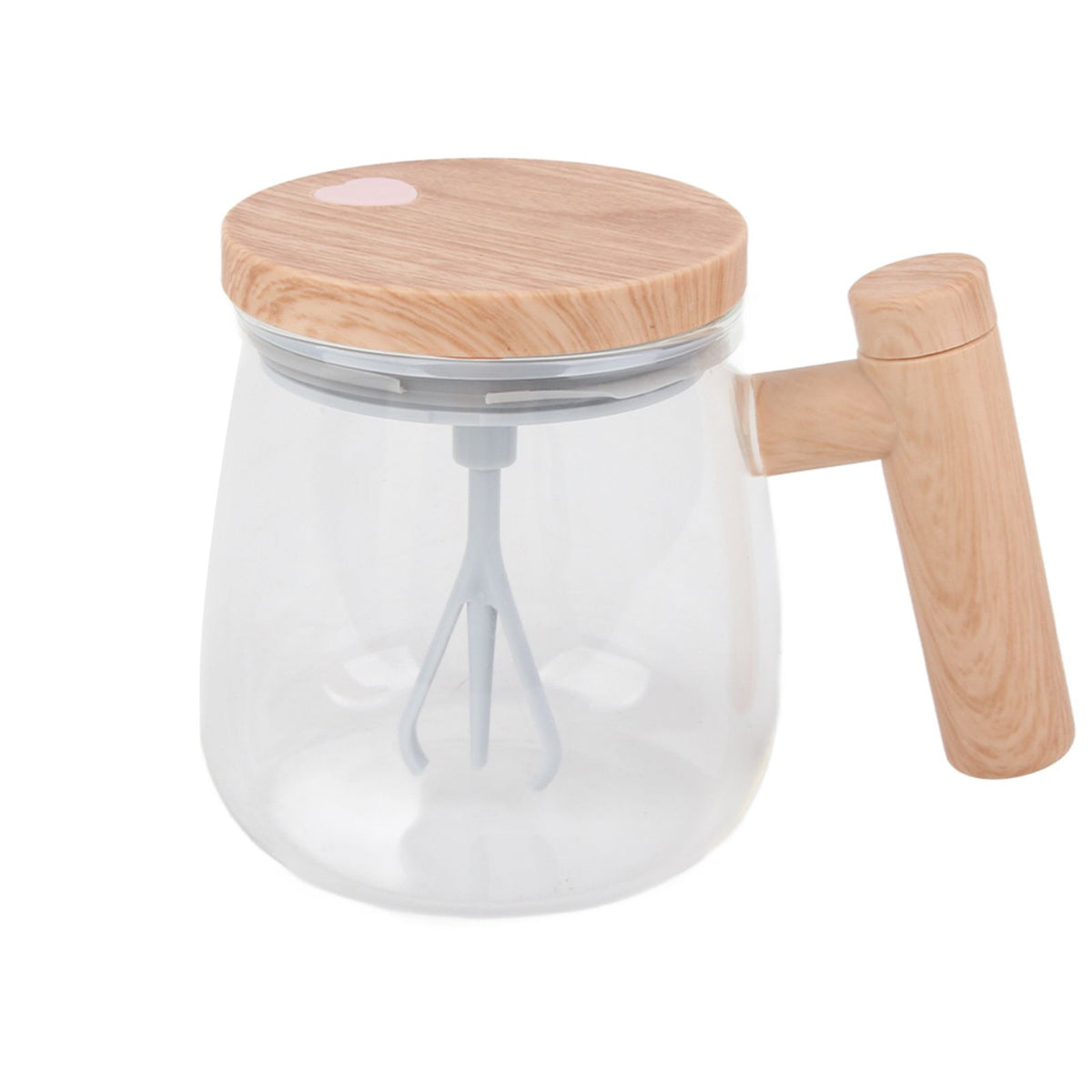 Automatic Stirring Coffee Mug with Transparent Lid Beige White 350ml 400mAh IPX6 Type C Touch Switch Electric Mixing Cup for Coffee Milk