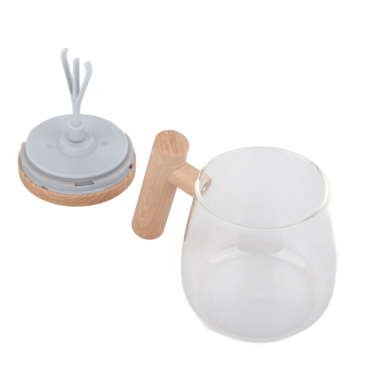 Automatic Stirring Coffee Mug with Transparent Lid Beige White 350ml 400mAh IPX6 Type C Touch Switch Electric Mixing Cup for Coffee Milk