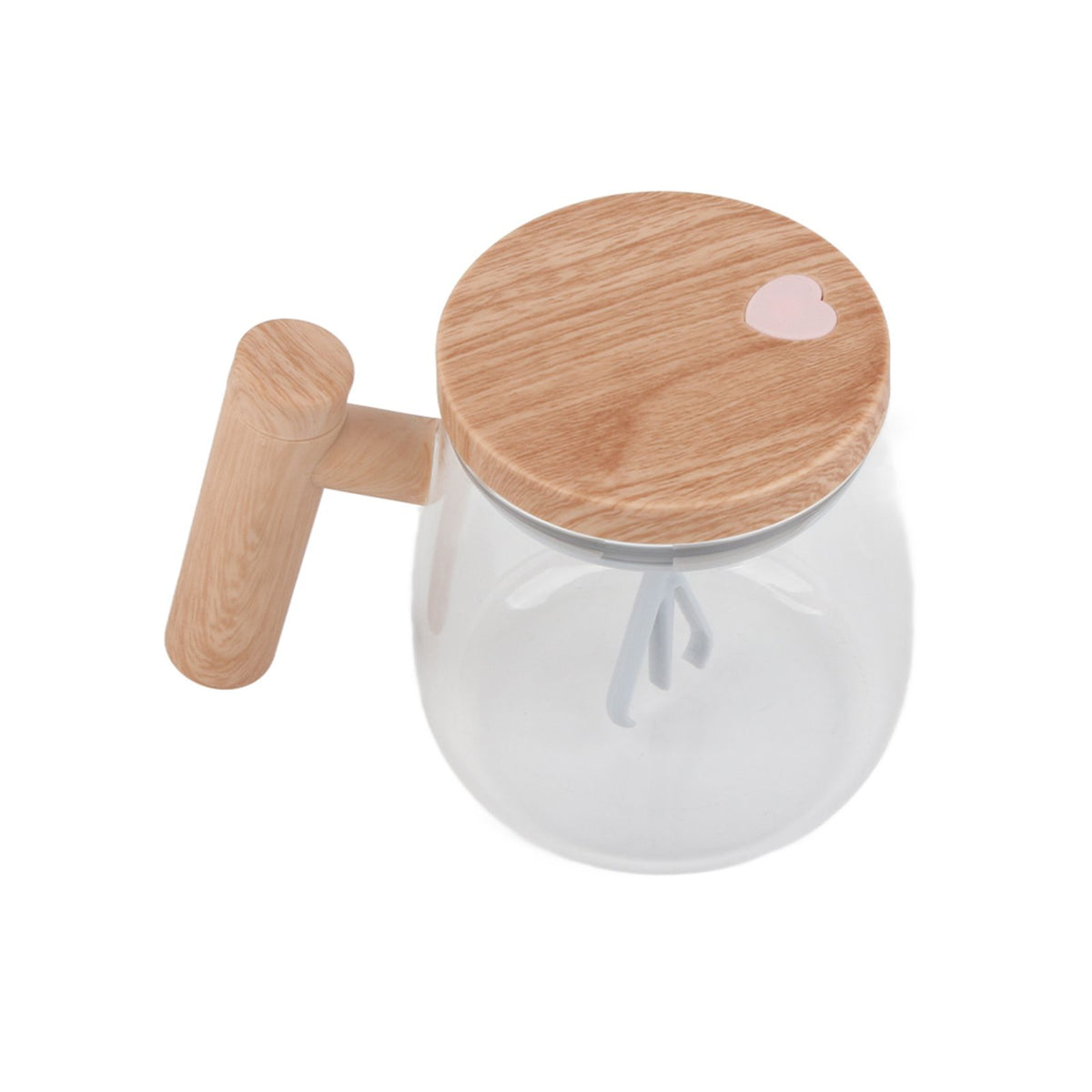 Automatic Stirring Coffee Mug with Transparent Lid Beige White 350ml 400mAh IPX6 Type C Touch Switch Electric Mixing Cup for Coffee Milk