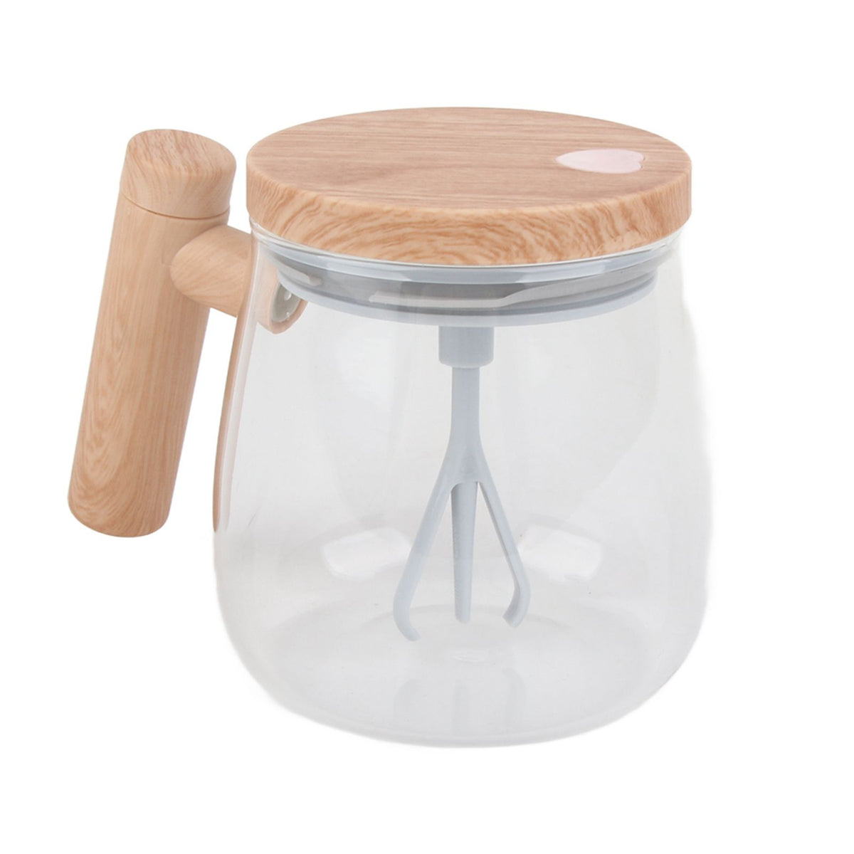 Automatic Stirring Coffee Mug with Transparent Lid Beige White 350ml 400mAh IPX6 Type C Touch Switch Electric Mixing Cup for Coffee Milk