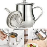 Stainless Steel Lubricator with Filter Screen Oil Strainer Pot Olive Oil Dispenser With Dust Proof Lid
