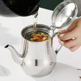 Stainless Steel Lubricator with Filter Screen Oil Strainer Pot Olive Oil Dispenser With Dust Proof Lid