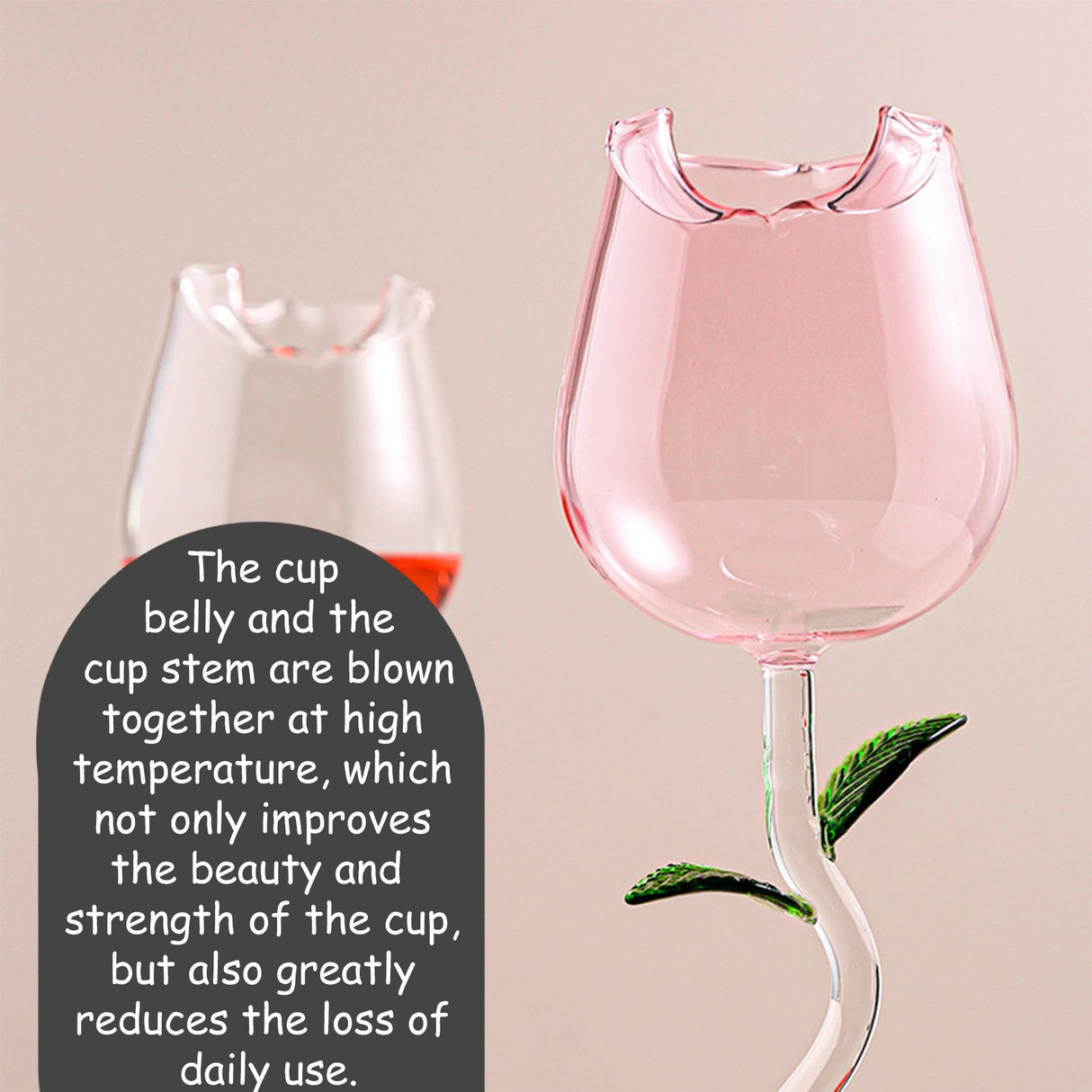 Wine Glass Rose Flower Shape Wine Cup High Borosilicate Glass Cocktail Glass for Party Bar