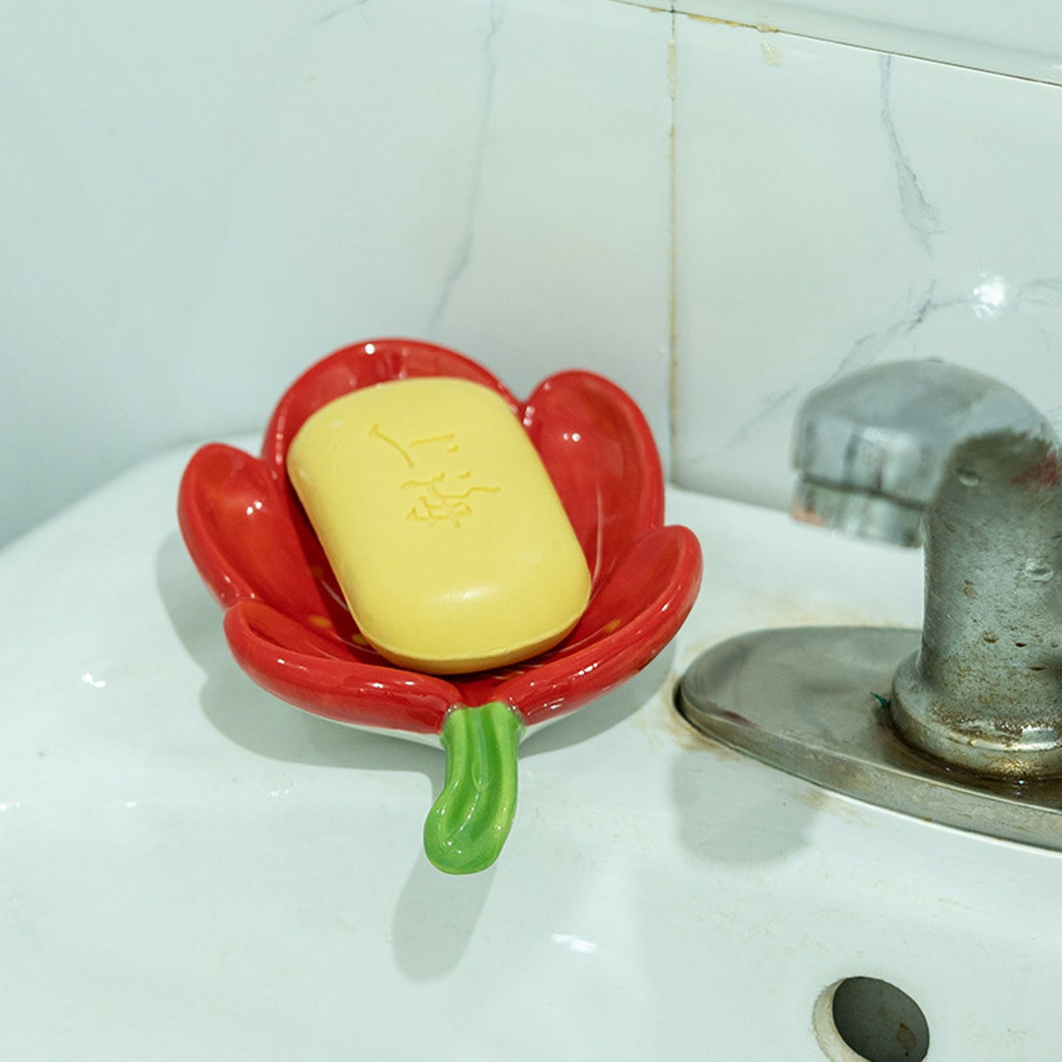 Ceramic Leaf Soap Box Drain Soap Shelf Soap Holder Soap Dish Tray