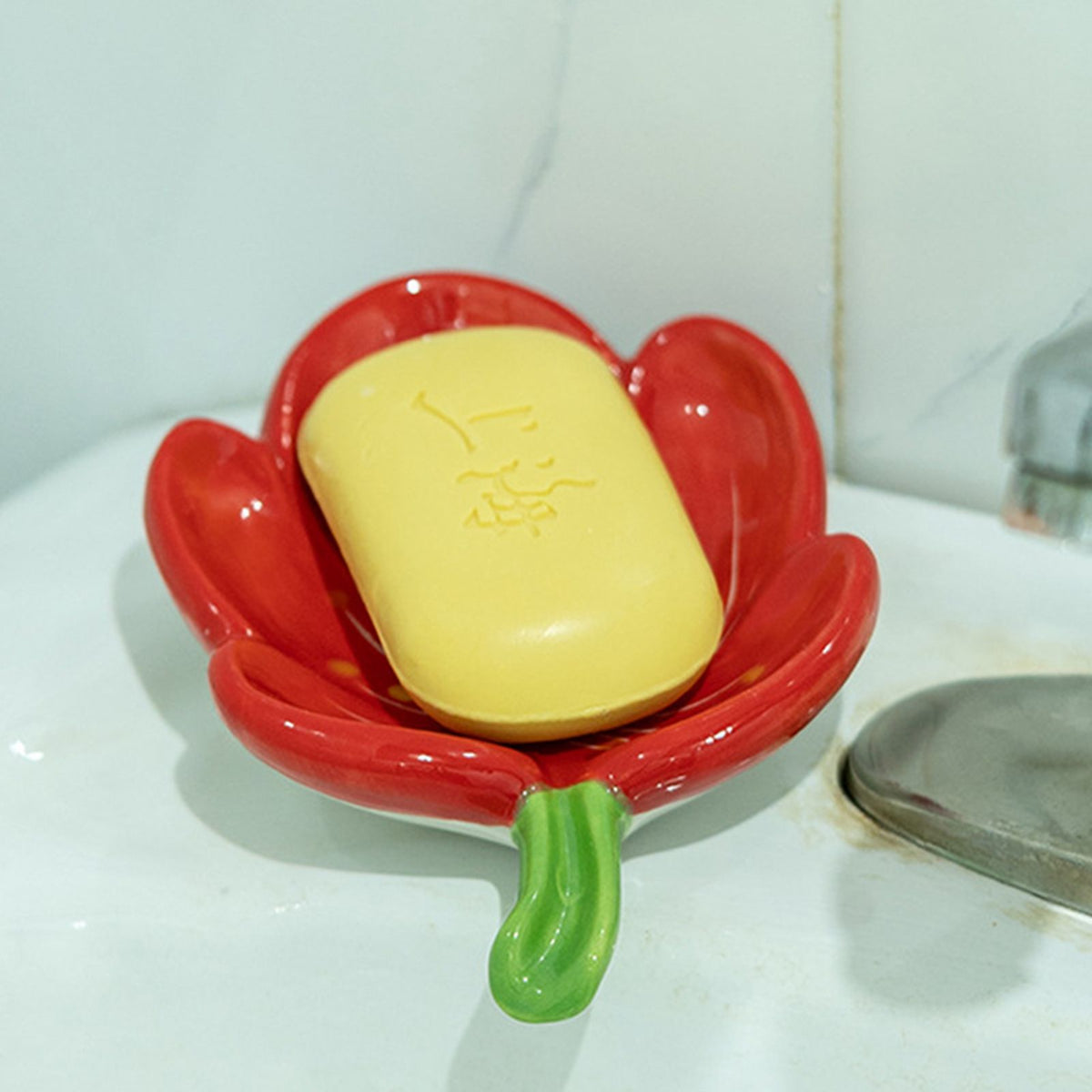 Ceramic Leaf Soap Box Drain Soap Shelf Soap Holder Soap Dish Tray