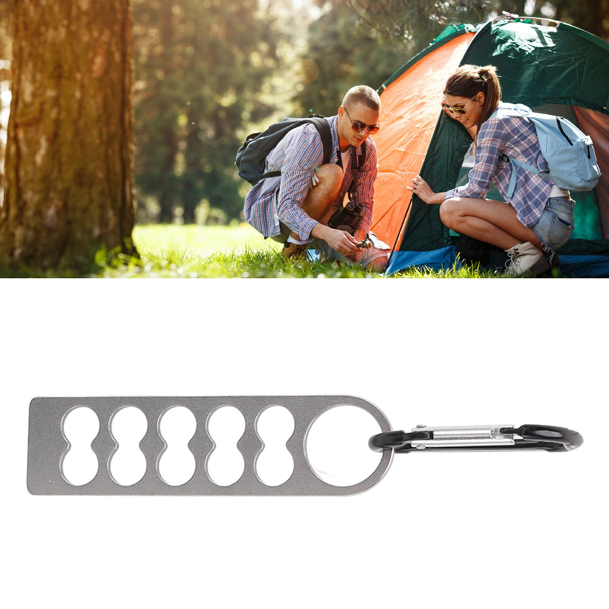 Tent Peg Organizer with Buckle 304 Stainless Steel Camping Nail Holder Tent Stakes Storage Rack