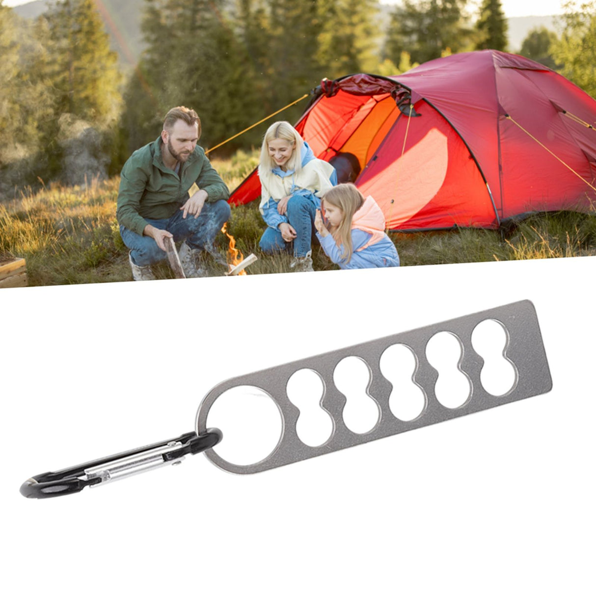 Tent Peg Organizer with Buckle 304 Stainless Steel Camping Nail Holder Tent Stakes Storage Rack