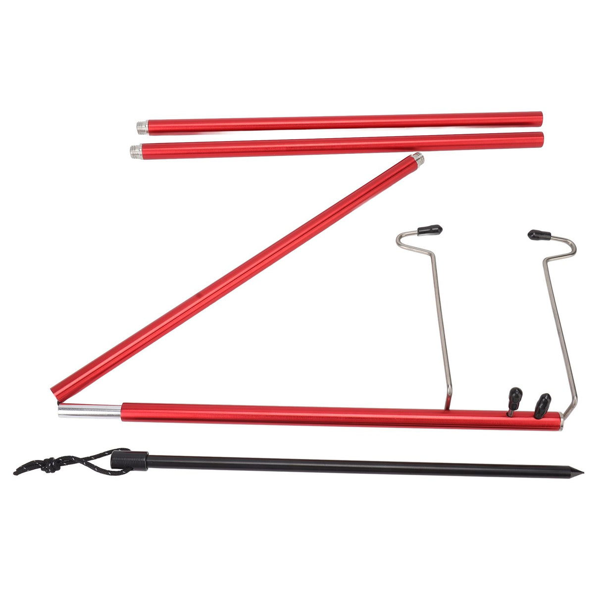 Camping Lantern Stand Portable Lightweight Outdoor Camping Aluminum Alloy Lamp Pole Light Hanging Stand Red