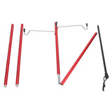 Camping Lantern Stand Portable Lightweight Outdoor Camping Aluminum Alloy Lamp Pole Light Hanging Stand Red - Close-Up Angle