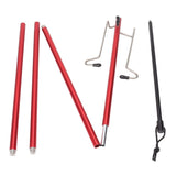 Camping Lantern Stand Portable Lightweight Outdoor Camping Aluminum Alloy Lamp Pole Light Hanging Stand Red - Extra Image