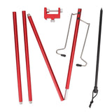 Camping Lantern Stand Portable Lightweight Outdoor Camping Aluminum Alloy Lamp Pole Light Hanging Stand Red - Extra Image