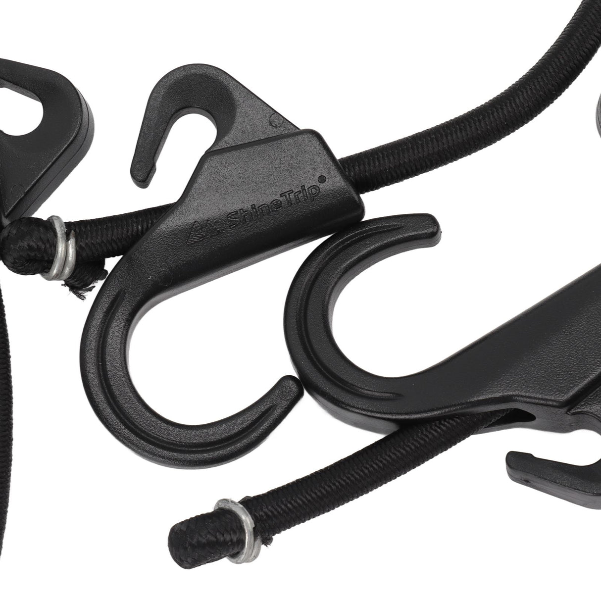 Camping Rope Strap UV Resistant POM Material Black Hooks Function Bungee Cords for Luggage Bundling