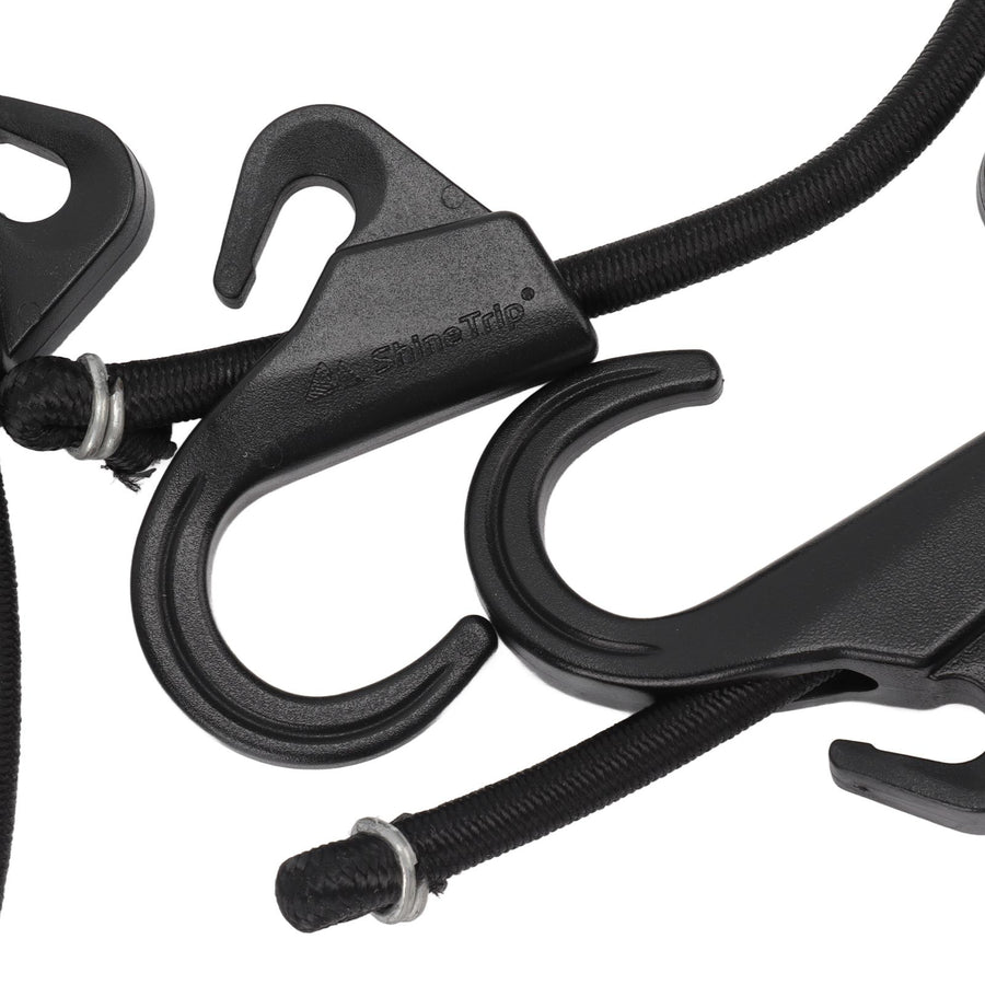 Camping Rope Strap UV Resistant POM Material Black Hooks Function Bungee Cords for Luggage Bundling