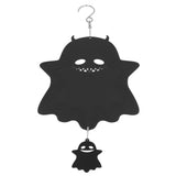 Ghost Wind Chimes Stainless Steel Wind Bell 3D Ghost Wind Spinners Halloween Ornament for Garden Yard Decoration 35x15cm
