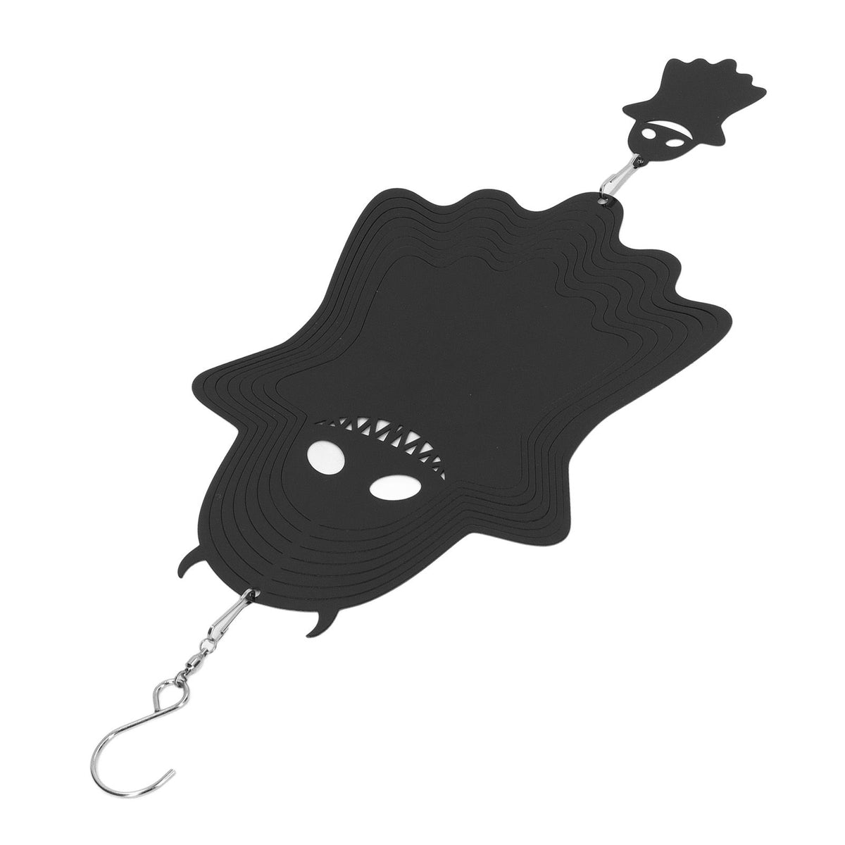 Ghost Wind Chimes Stainless Steel Wind Bell 3D Ghost Wind Spinners Halloween Ornament for Garden Yard Decoration 35x15cm