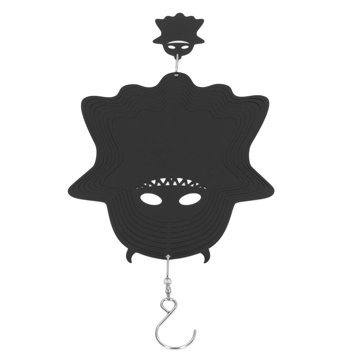 Ghost Wind Chimes Stainless Steel Wind Bell 3D Ghost Wind Spinners Halloween Ornament for Garden Yard Decoration 35x15cm