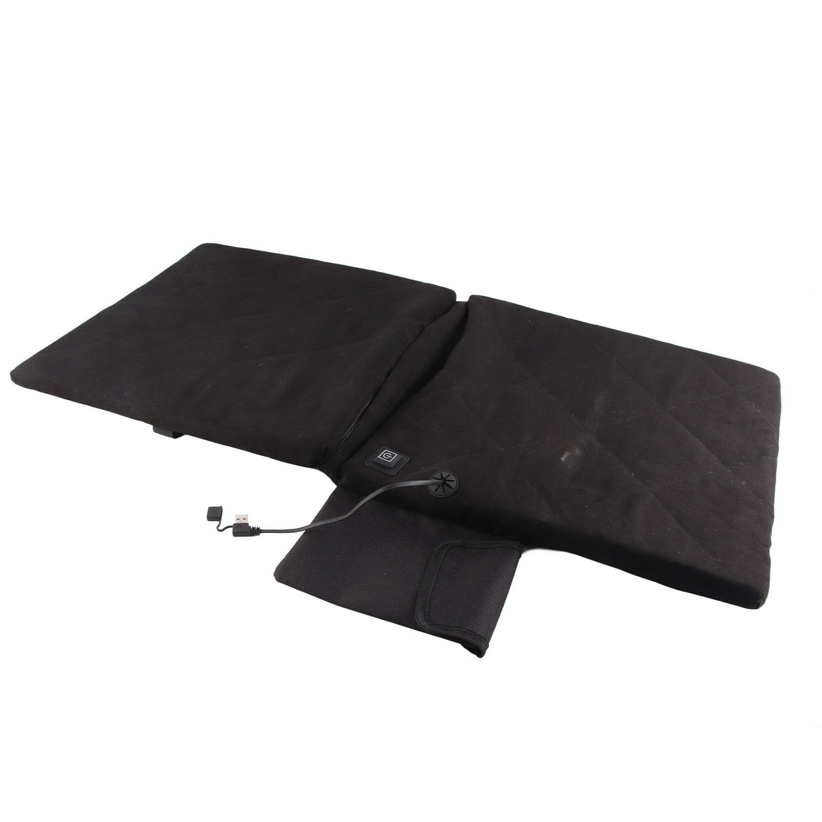 Electric Heating Seat Cushion Foldable Stadium Seats Heated Cover Pads with Backrest for Camping Fishing Hunting Black