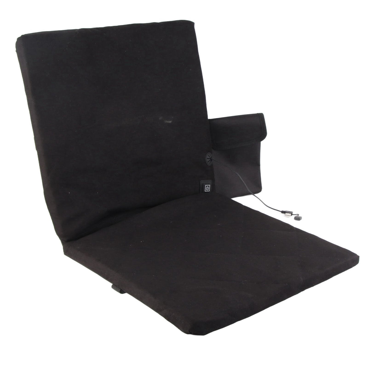 Electric Heating Seat Cushion Foldable Stadium Seats Heated Cover Pads with Backrest for Camping Fishing Hunting Black