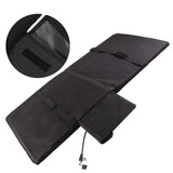 Electric Heating Seat Cushion Foldable Stadium Seats Heated Cover Pads with Backrest for Camping Fishing Hunting Black