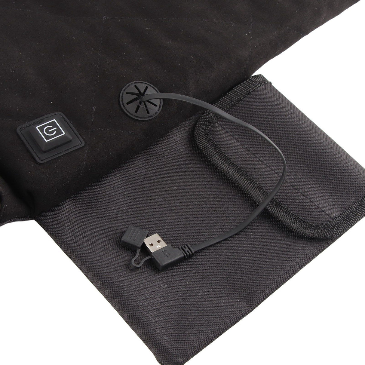 Electric Heating Seat Cushion Foldable Stadium Seats Heated Cover Pads with Backrest for Camping Fishing Hunting Black