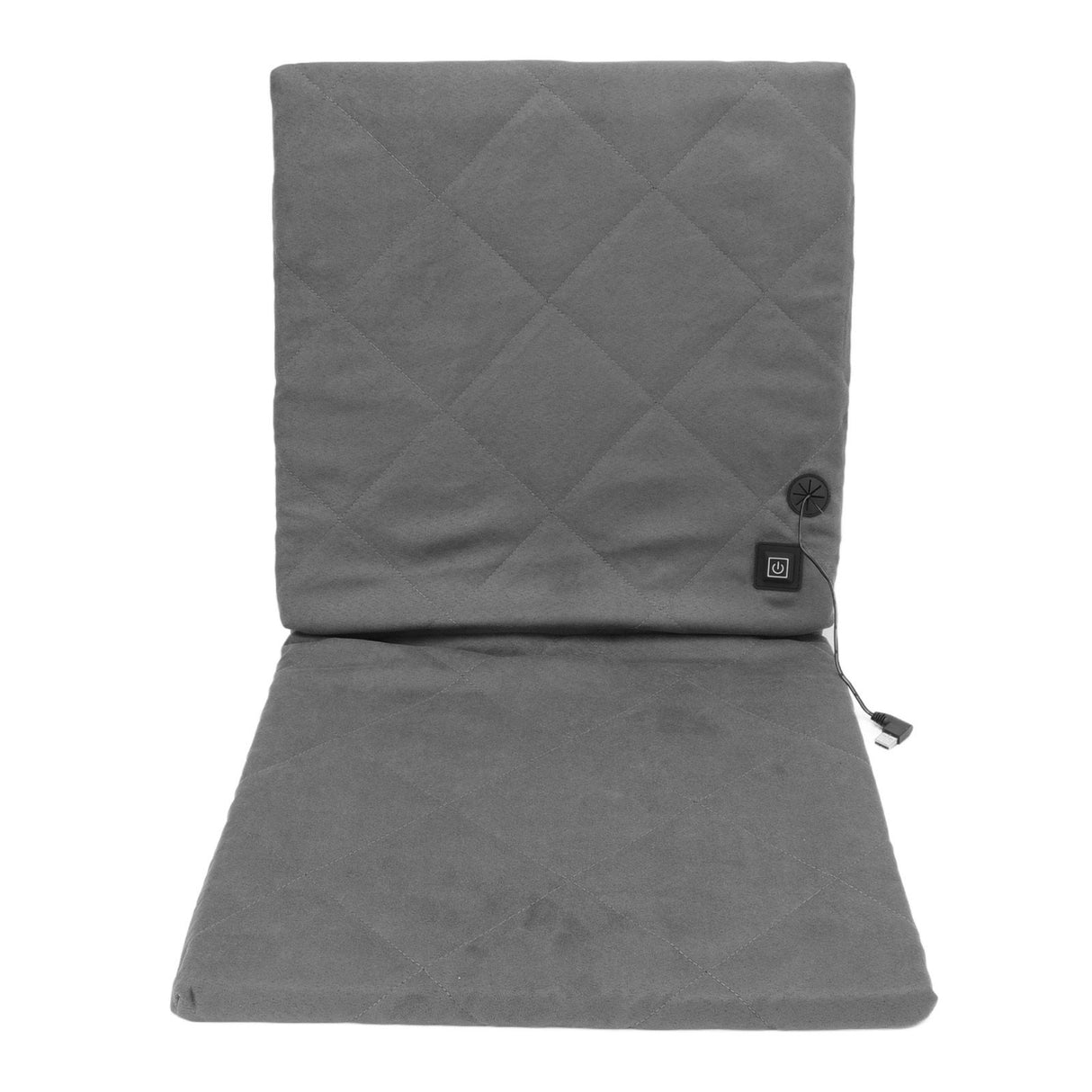 Electric Heating Seat Cushion Foldable Stadium Seats Heated Cover Pads with Backrest for Camping Fishing Hunting Grey