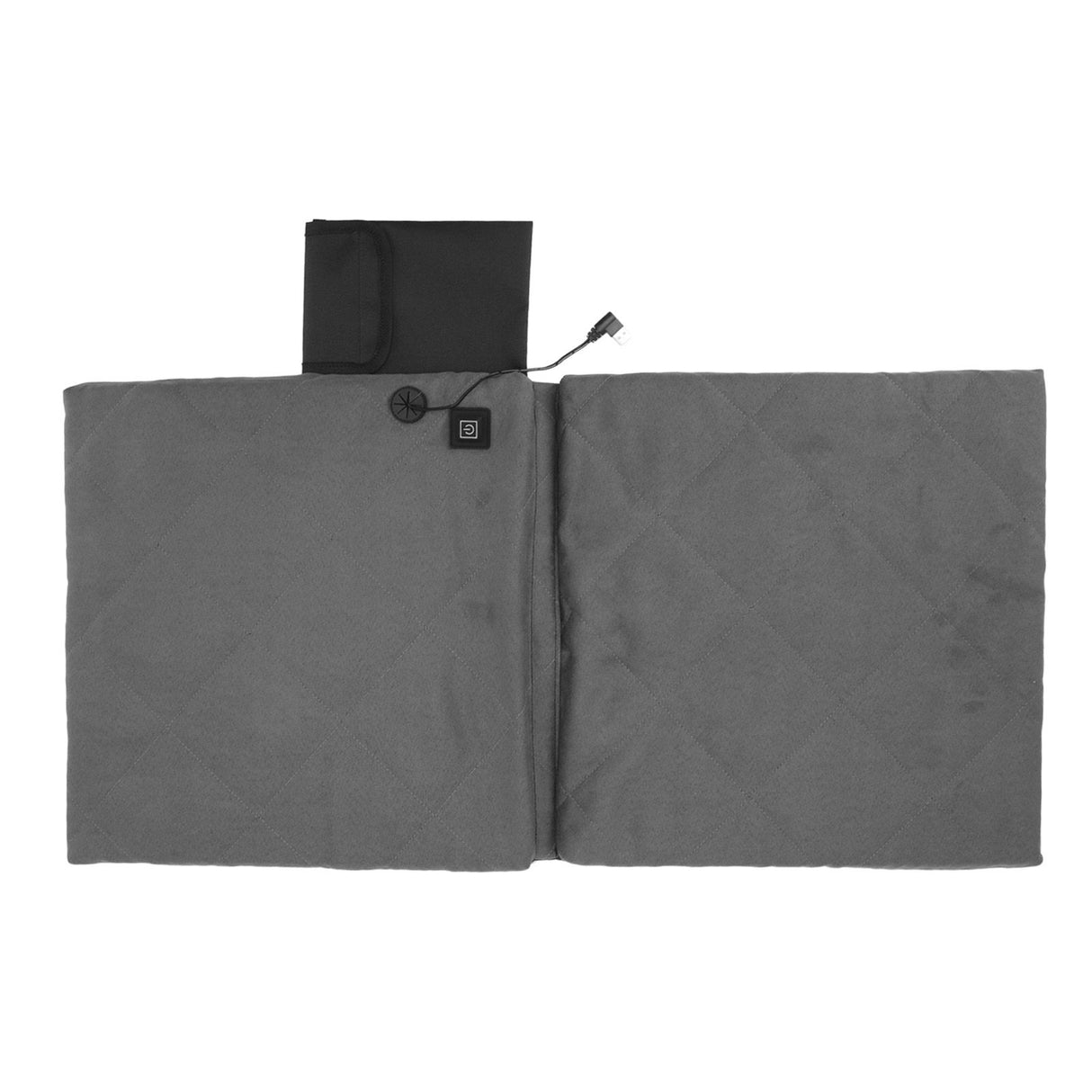 Electric Heating Seat Cushion Foldable Stadium Seats Heated Cover Pads with Backrest for Camping Fishing Hunting Grey