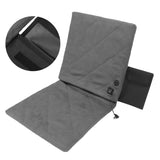 Electric Heating Seat Cushion Foldable Stadium Seats Heated Cover Pads with Backrest for Camping Fishing Hunting Grey