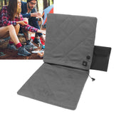 Electric Heating Seat Cushion Foldable Stadium Seats Heated Cover Pads with Backrest for Camping Fishing Hunting Grey