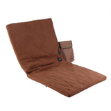 Electric Heating Seat Cushion Foldable Stadium Seats Heated Cover Pads with Backrest for Camping Fishing Hunting Khaki