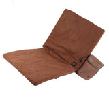 Electric Heating Seat Cushion Foldable Stadium Seats Heated Cover Pads with Backrest for Camping Fishing Hunting Khaki